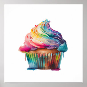 Poster Rainbow Cupcake