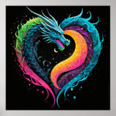 Poster Rainbow Dragon Heart (Devant)