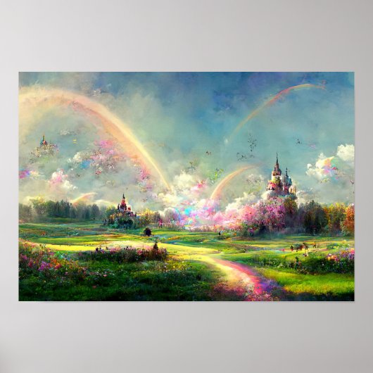 Poster Rainbow Dream Promesse Terre prairie (Devant)