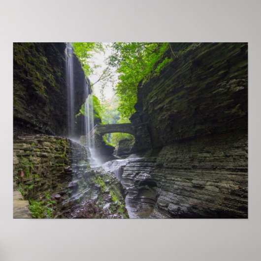 Poster Rainbow Falls & cascade, Watkins Glen, New York (Devant)