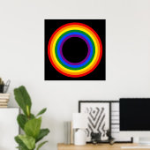Poster RAINBOW FLAG BUTTON + your sign or text (Bureau à domicile)