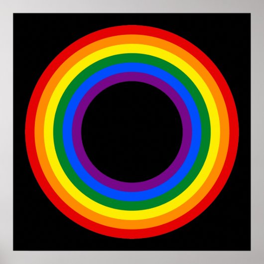 Poster RAINBOW FLAG BUTTON + your sign or text (Devant)