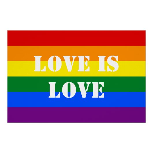 Poster Rainbow Flag Gay pride LGBTQ L'amour est amour (Devant)