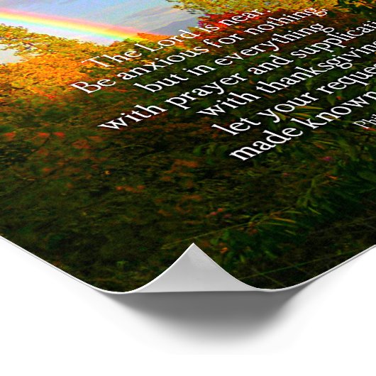 Poster Rainbow Forest Écriture chrétienne Bible Verse (Coin)