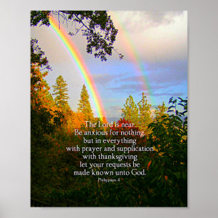 Poster Rainbow Forest Écriture chrétienne Bible Verse