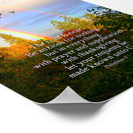 Poster Rainbow Forest Écriture chrétienne Bible Verse (Coin)