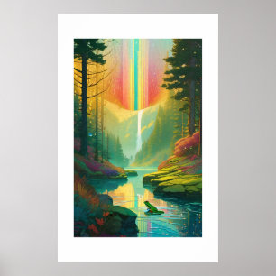 Poster Rainbow Frog Art