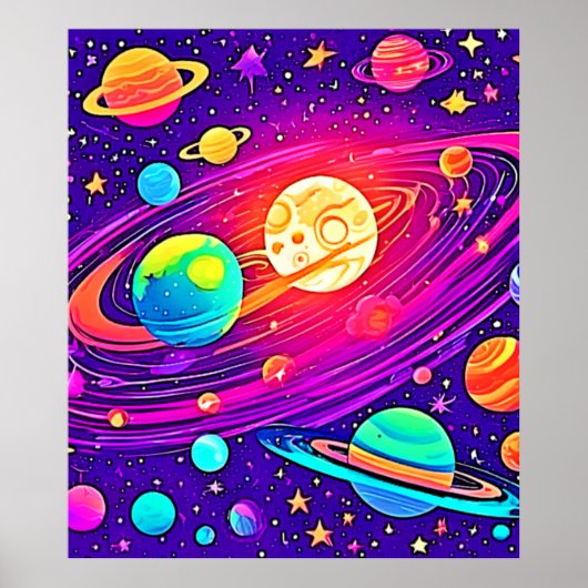 Poster Rainbow Galaxy : Cartoon Fun (Devant)