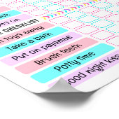 Poster Rainbow Girl Daily Routine, Kid Everyday Checlist (Coin)