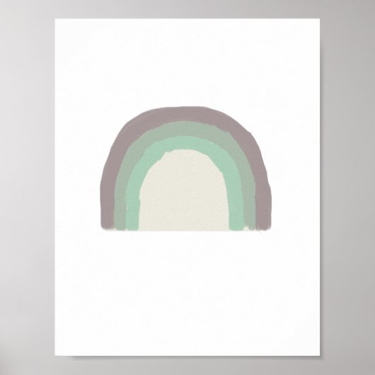 Poster Rainbow Green Ombre Peinture Nursery Art (Devant)