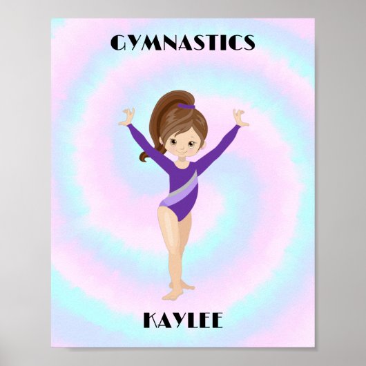Poster RAINBOW GYMNASTICS GYMNAST Personnalisé (Devant)