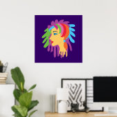 Poster Rainbow Hair Art (Bureau à domicile)