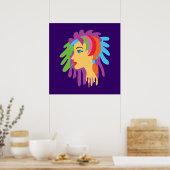 Poster Rainbow Hair Art (Cuisine)