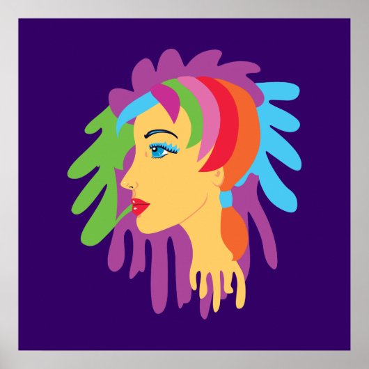 Poster Rainbow Hair Art (Devant)