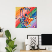 Poster Rainbow Hamsa (Bureau à domicile)