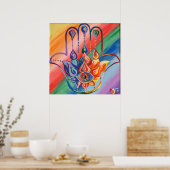 Poster Rainbow Hamsa (Cuisine)