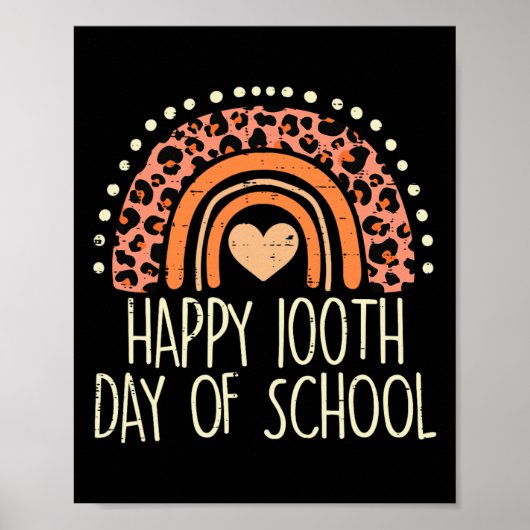 Poster Rainbow Happy 100th Day School Cute 100 Days Ensei (Devant)