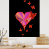 Poster Rainbow heart and Butterfly (Cuisine)