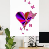 Poster Rainbow heart and Butterfly (Bureau à domicile)
