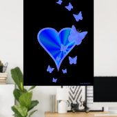 Poster Rainbow heart and Butterfly (Bureau à domicile)