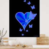 Poster Rainbow heart and Butterfly (Cuisine)