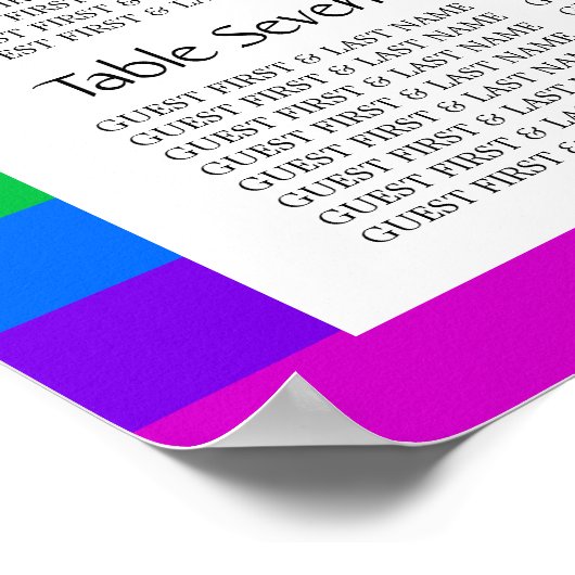 Poster Rainbow Heart Love is Love Mariage Seating Chart (Coin)