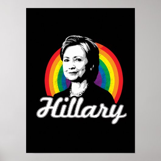 Poster Rainbow Hillary - LGBT Politics - (Devant)