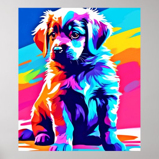 Poster Rainbow Hug Dog Art (Devant)