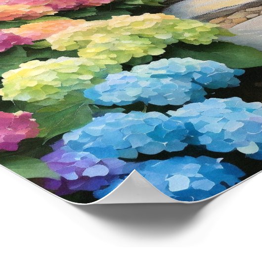 Poster Rainbow Hydrangea Garden Path (Coin)