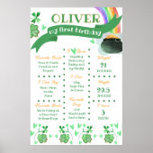 Poster Rainbow Irish Thème Premier anniversaire Jalon (Devant)