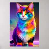 Poster Rainbow Kitty Chat (Devant)