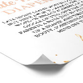 Poster Rainbow Late Night Diaper Baby shower Jeu (Coin)