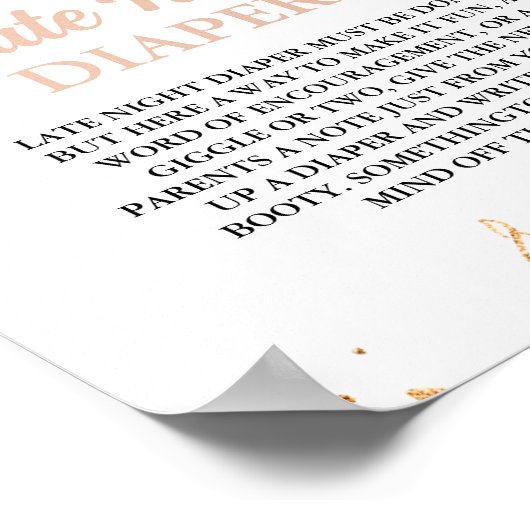 Poster Rainbow Late Night Diaper Baby shower Jeu (Coin)