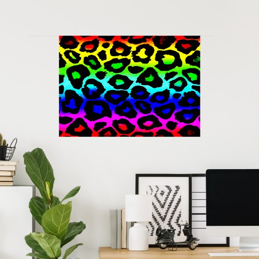Poster rainbow_leopard_print modifié (Bureau à domicile)