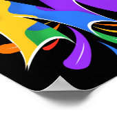 Poster Rainbow Letter M Monogram Abstract (Coin)