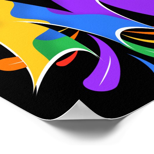 Poster Rainbow Letter M Monogram Abstract (Coin)