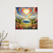 Poster Rainbow Love All Over The World on a Wall (Cuisine)