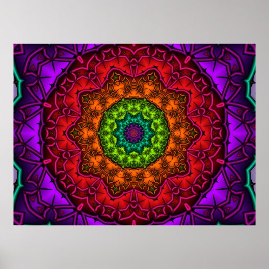 Poster Rainbow Mandala (Devant)