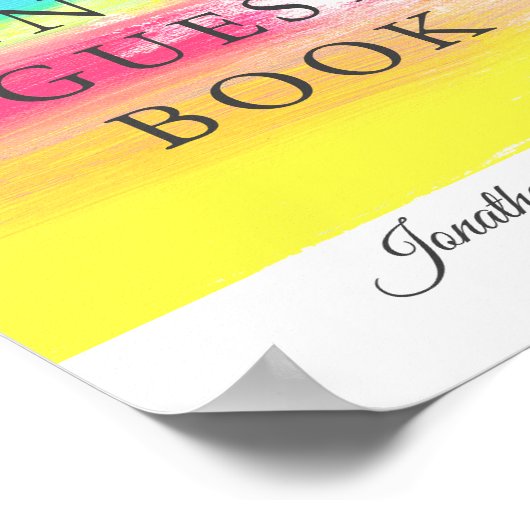 Poster Rainbow Mariage S'Il Vous Plaît Signer Notre Invit (Coin)