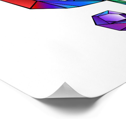 Poster Rainbow musical key treble clef (Coin)