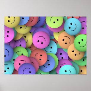 Poster Rainbow of Colorful Happy Faces