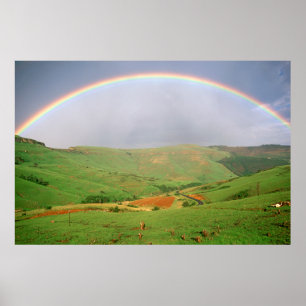 Poster Rainbow Over Hills, Eastern Cape, Afrique du Sud