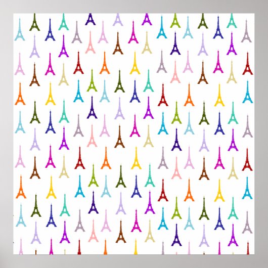 Poster Rainbow Paris Tour Eiffel motif (Devant)