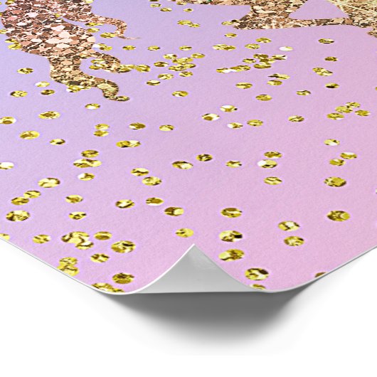 Poster Rainbow Pastel Gold Parties scintillant Unicorn Pe (Coin)