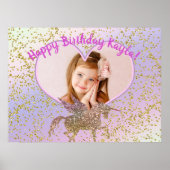 Poster Rainbow Pastel Parties scintillant Unicorn Party P (Devant)