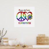 Poster Rainbow Peace Love Power (Cuisine)