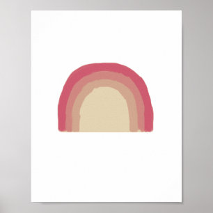 Poster Rainbow Pink Ombre Peinture Nursery Art