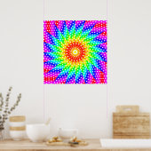 Poster Rainbow Polka Dot Kaleidoscope Mandala (Cuisine)