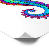 Poster Rainbow Polygonal Seahorse (Coin)