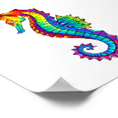Poster Rainbow Polygonal Seahorse (Coin)
